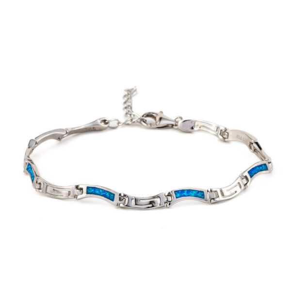 Meander Bracelet – 925 Sterling Silver with Opal