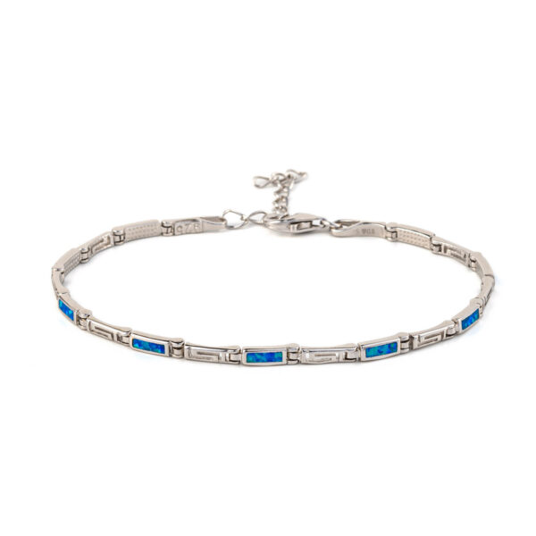 Meander Bracelet – 925 Sterling Silver with Opal
