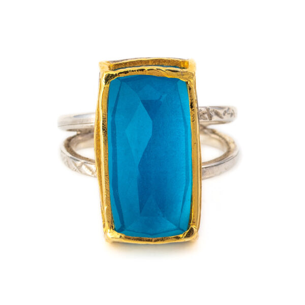 Pariba Doublet Ring - 18K Gold and Sterling Silver