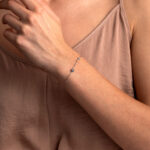 Sterling Silver Blue Evil Eye Bracelet with Cross and Zircon - Image 2