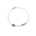 Sterling Silver Evil Eye Infinity Bracelet with Zircon