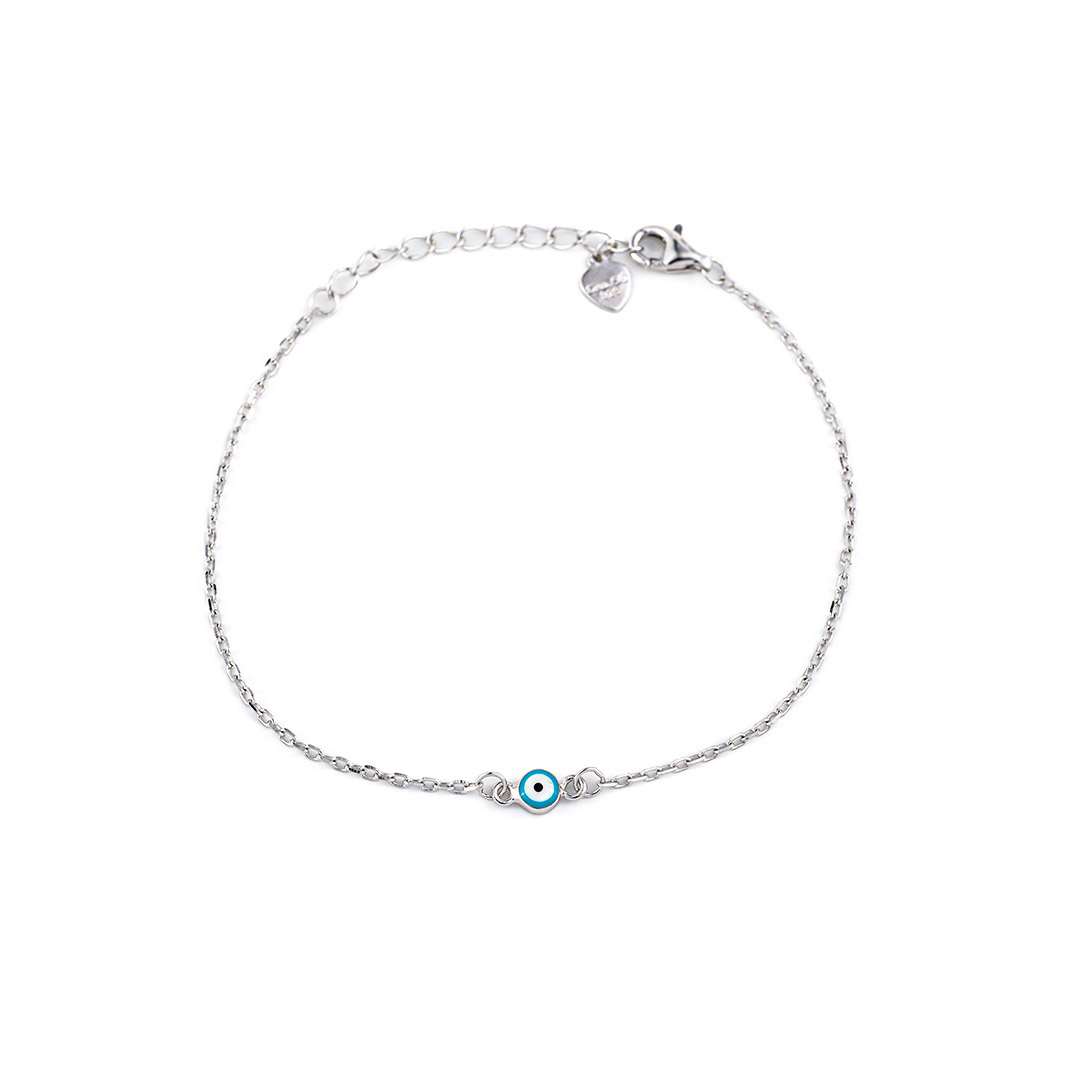 Silver CZ Evil Eye Pull Tie Adjustable Bracelet – H&R Fashion Jewelry