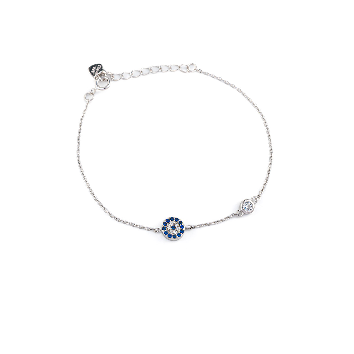 Sterling silver Eye Chain bracelet with Zircon