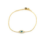 925 Sterling Silver Gold Plated Eye Bracelet
