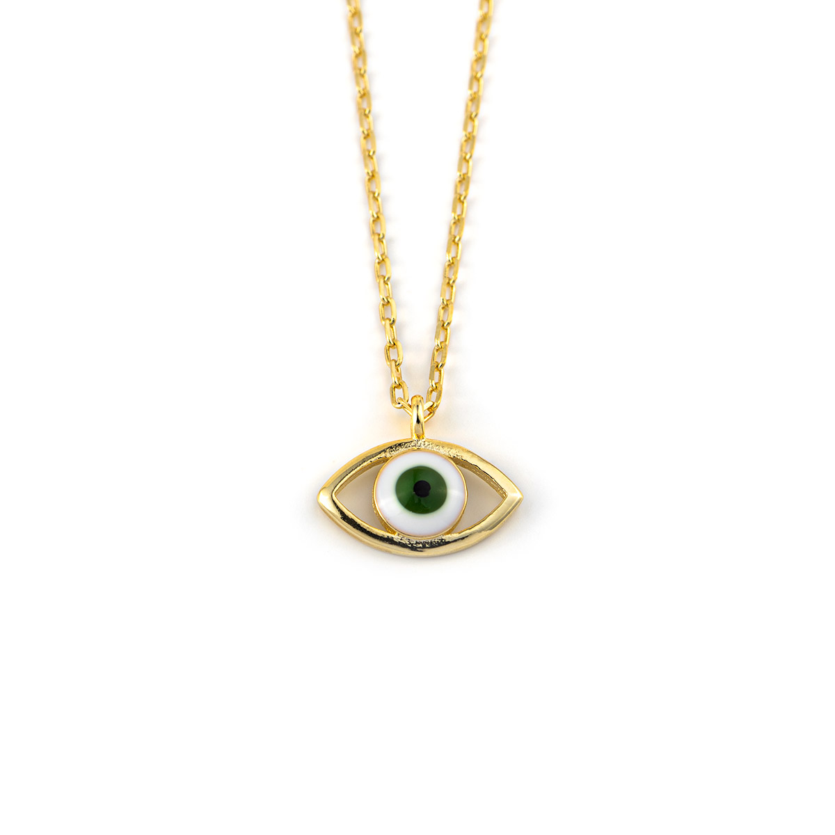 Sterling Silver Gold Plated Eye Necklace