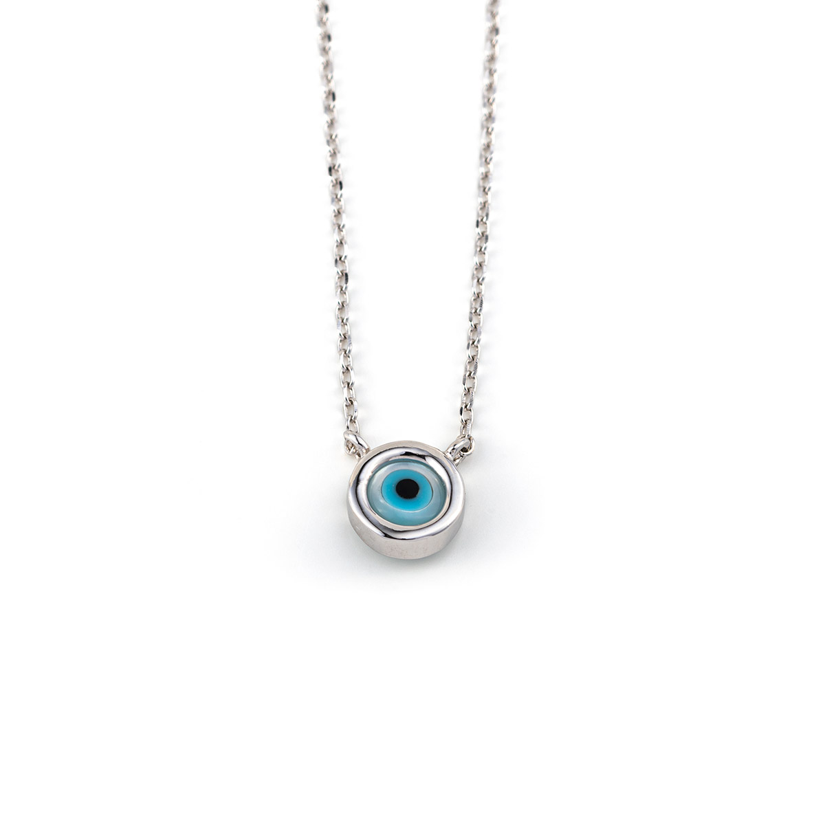 Sterling Silver Tiny Eye Necklace