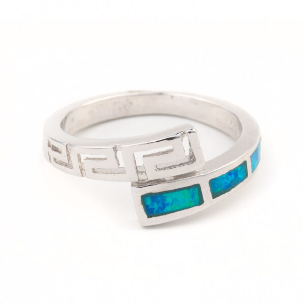 Meander Blue Opal Ring