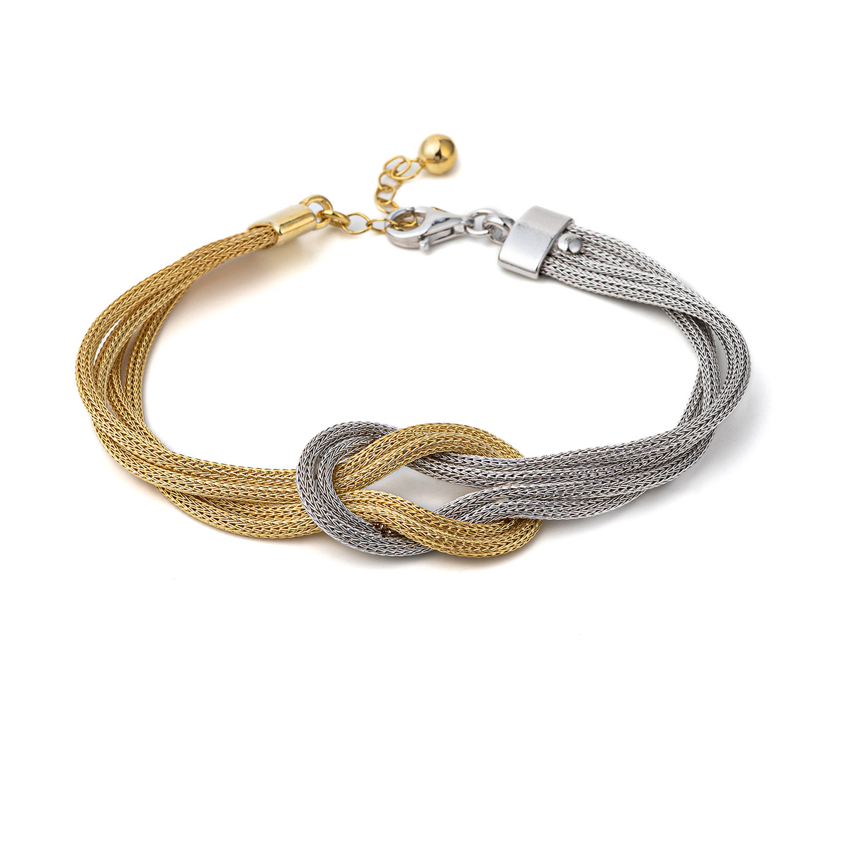 Knot Chain Bracelet - 925 Sterling Silver and Gold Plated