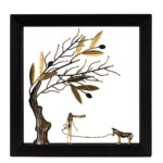 Autumn in the Village – Wood Art Frame 25X25cm