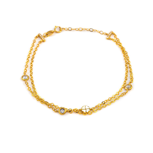 Four Leaf Clover Chain Bracelet - 9K Gold