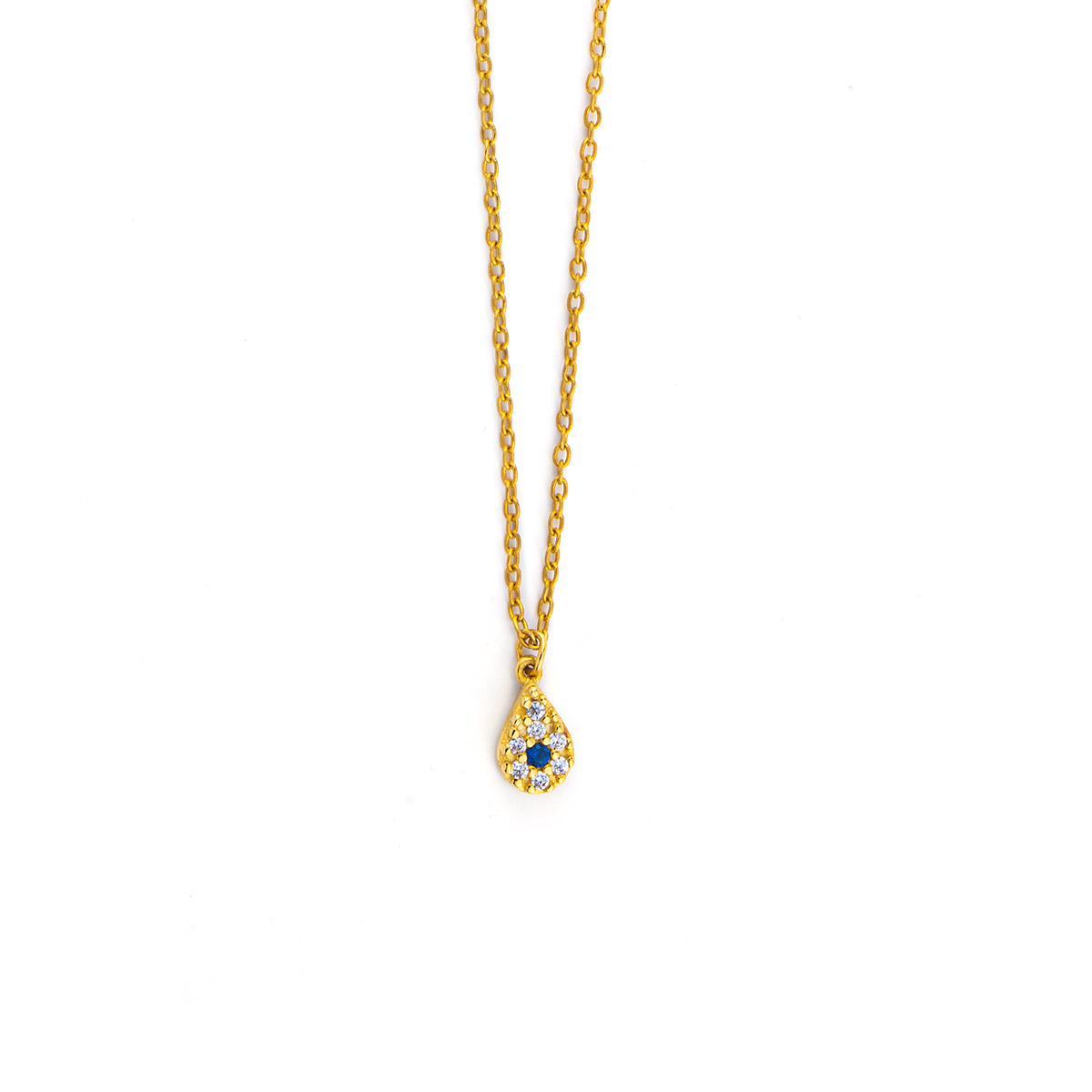 Eye Necklace - 9K Gold with zircons