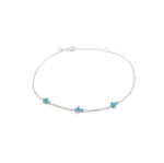 9K Gold Cross Bracelet with turquoise