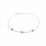 9K Gold Cross Bracelet with turquoise