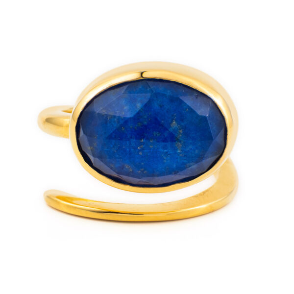 Gold Plated Lapis Lazuli Doublet Ring