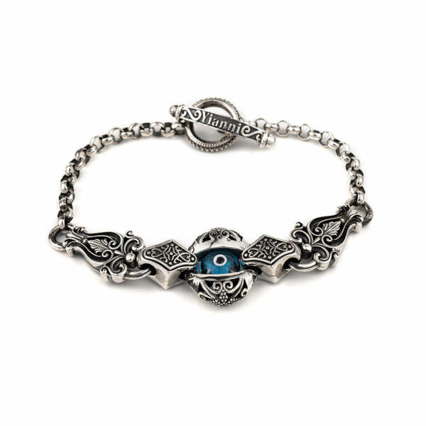 Evil Eye Chain Bracelet Sterling Silver - Yianni Jewelry