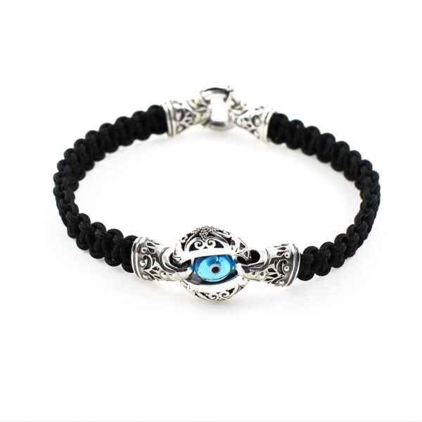 Evil Eye Macrame Bracelet - Sterling Silver Yianni Jewelry