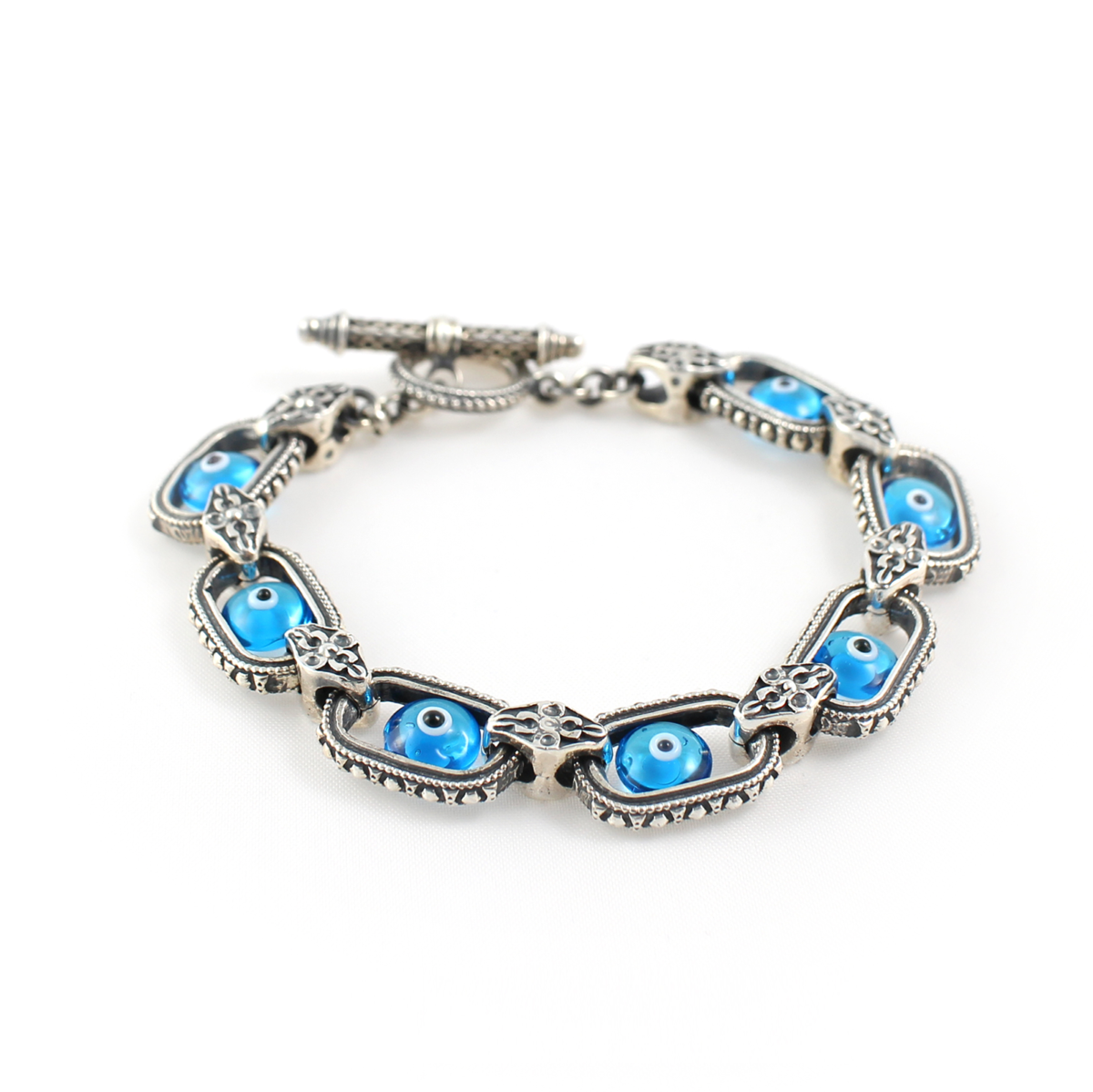 Evil Eye Link Bracelet – Sterling Silver Yianni Jewelry