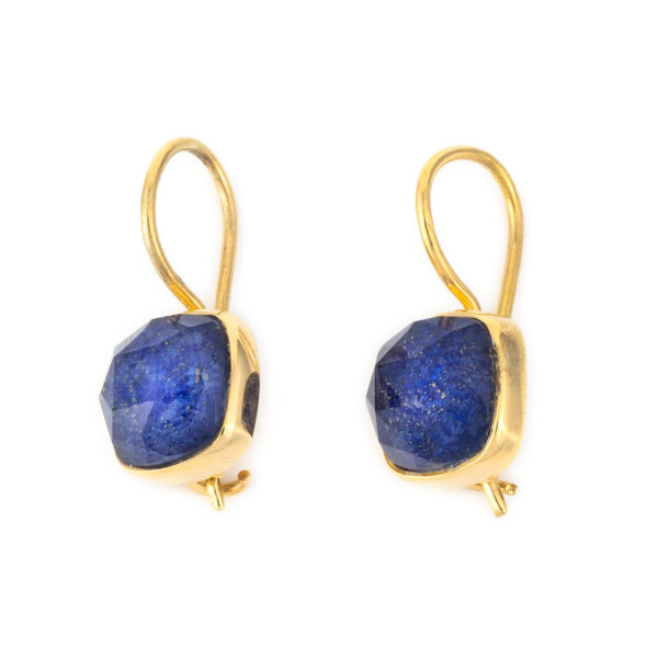 Gold Plated Lapis Lazuli Doublet Earrings