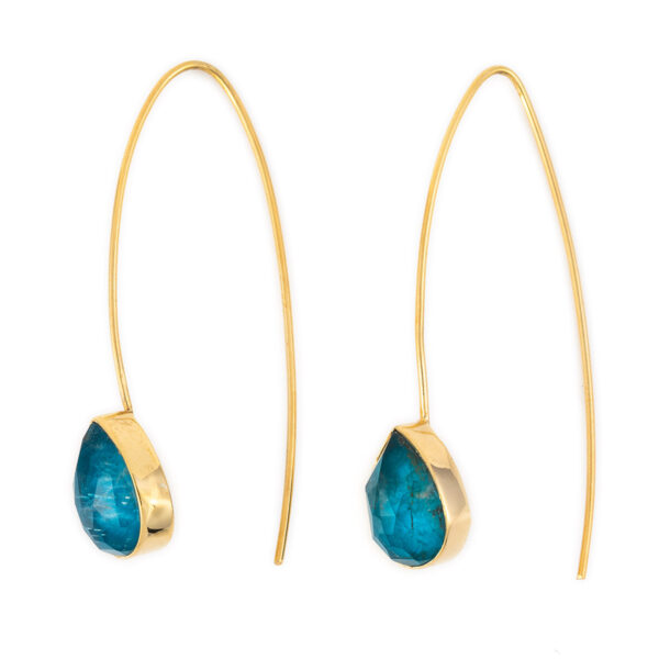 Gold Plated Apatite Doublet Hook Earrings