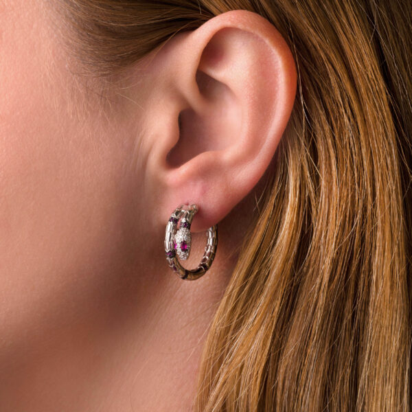 Snake Hoop Earrings - 925 Sterling Silver