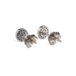 Stud Eye Earrings with blue zircon - Sterling Silver 925