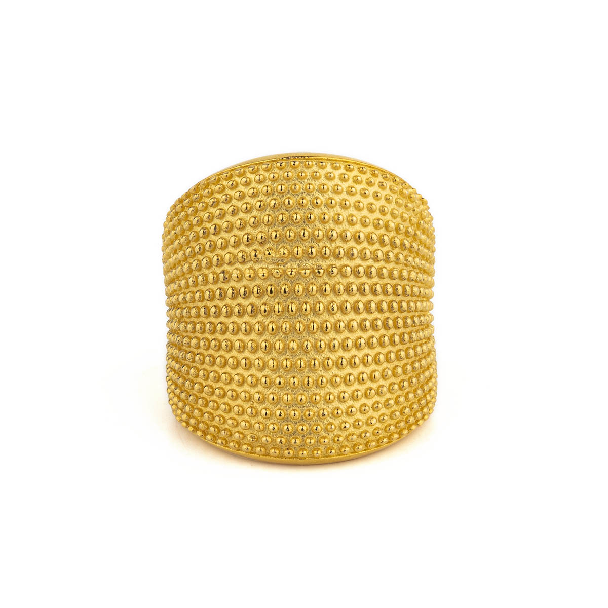 Granulated Ring - 925 Sterling Silver and Gold Plated