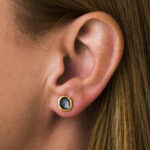 Oxidised Circle Stud Earrings