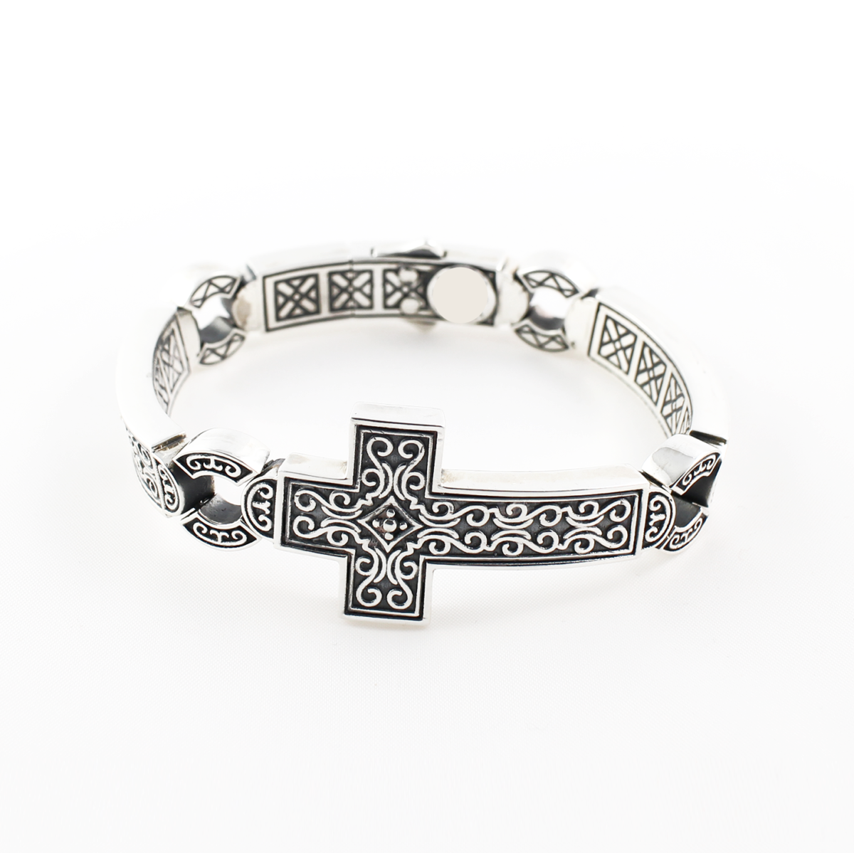 Byzantine Cross Bangle Bracelet – Sterling Silver Yianni Jewelry