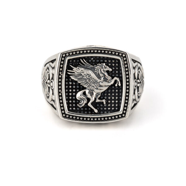 Pegasus Signet Ring Sterling Silver - Yianni Jewelry