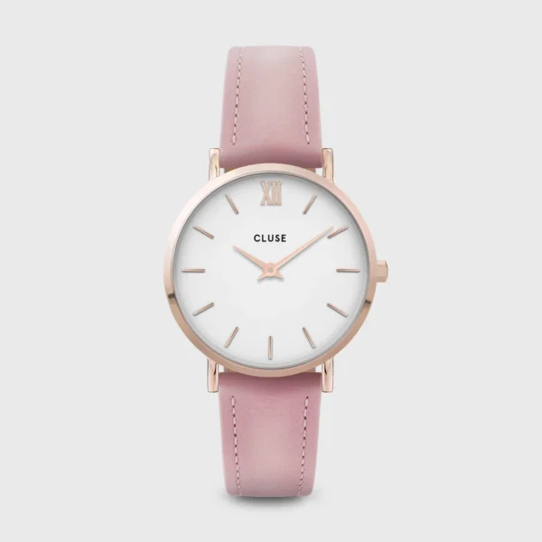 Minuit Leather Pink & Rose Gold