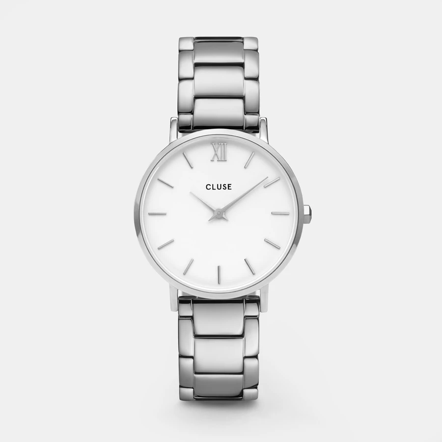 Cluse Minuit Steel White Silver
