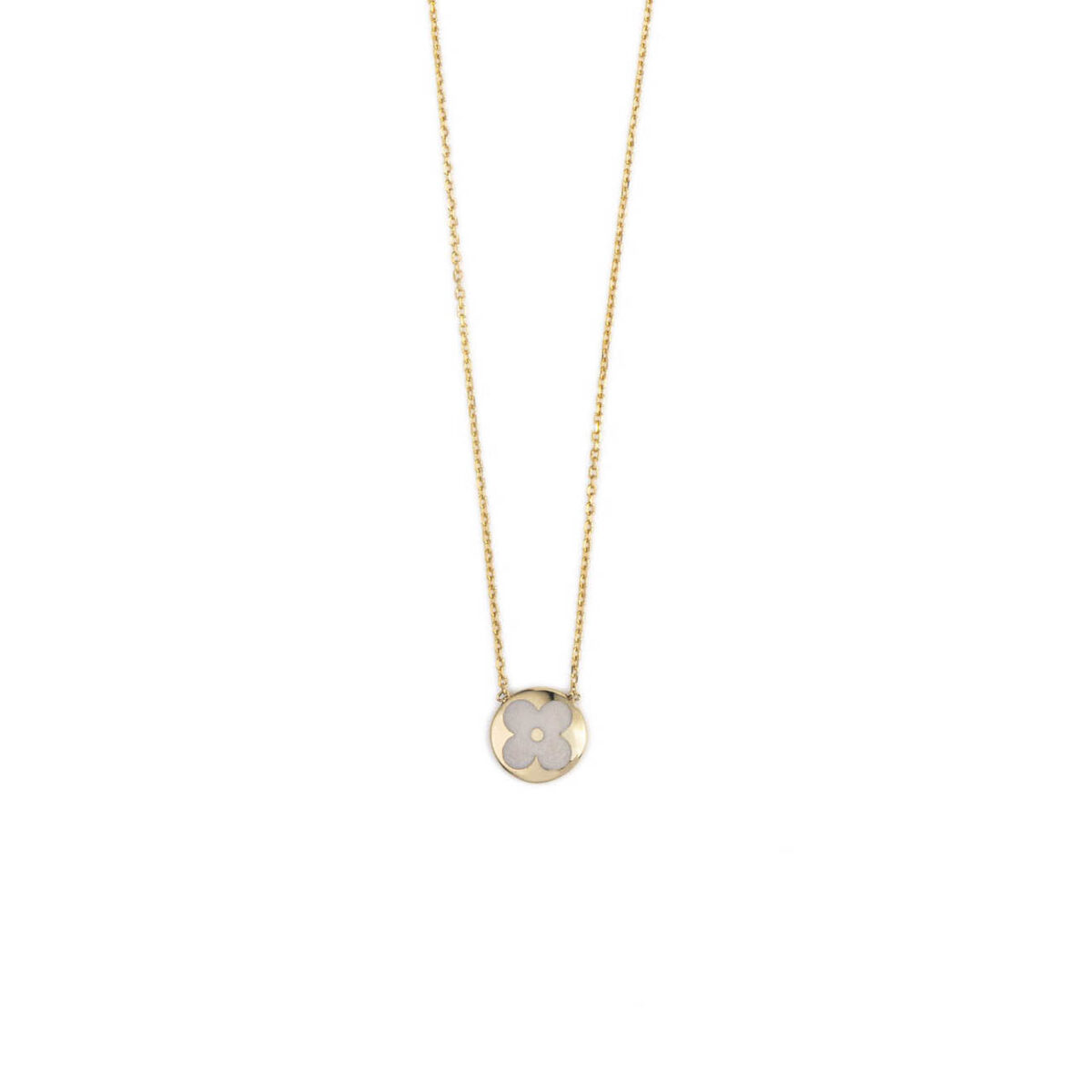 AL-NE-04377045 Round Clover Necklace - 14K Gold - Image 1