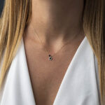 Κολιέ Σταυρός με Μαύρο Σμάλτο - 14K Χρυσό - Image 2