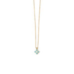 Tiny Enamel Clover Necklace - 14K Gold