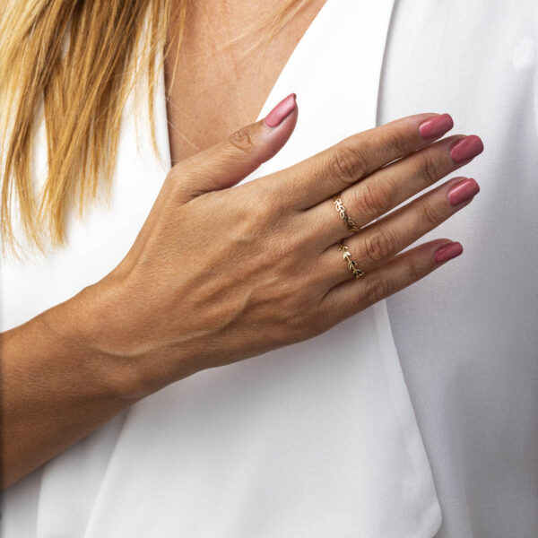 14K Gold Branch Ring