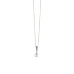 Pearl and Zircon Charm Necklace - 9K White Gold - Image 3