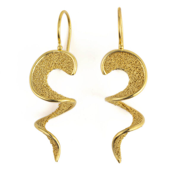 Gold Plated Twisted Dangle Earrings