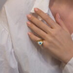 GREGIO Δαχτυλίδι Μάτι - Ασήμι 925 Επιχρυσωμένο και Σμάλτο - Image 2