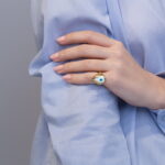 GREGIO Δαχτυλίδι Μάτι - Ασήμι 925 Επιχρυσωμένο και Σμάλτο - Image 3