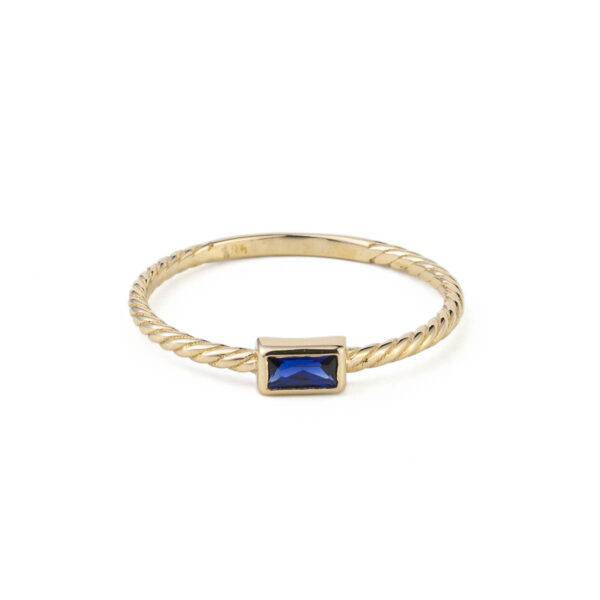 Δαχτυλίδι με Μπλε Ζιργκόν - Χρυσό 14Κ