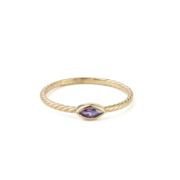 Purple Zircon Stackable Ring - 14K Gold