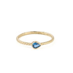 Tiny Tear Drop Ring - 14K Gold