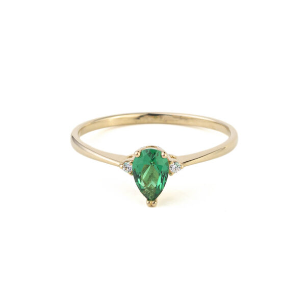 Green Zircon Stacking Ring -14K Gold