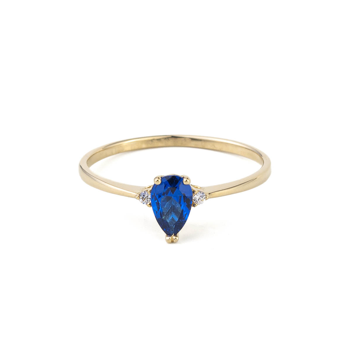 Blue Zircon Stacking Ring -14K Gold