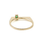 Green Square Stone Ring - 14K Gold