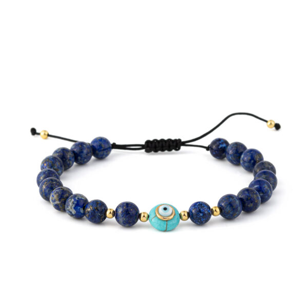 Evil Eye Bracelet with Lapis Lazuli – 925 Sterling Silver and Gold Plated