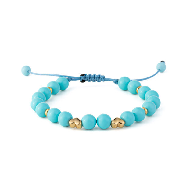 Love Bracelet with Turquoise – 925 Sterling Silver and Gold Plated