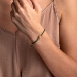 Evil Eye Green Macrame Bracelet – 925 Sterling Silver and Gold Plated - Image 2