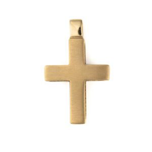 14K Solid Gold Mat Baptism Cross