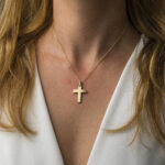 14K Solid Gold Double Sided Cross